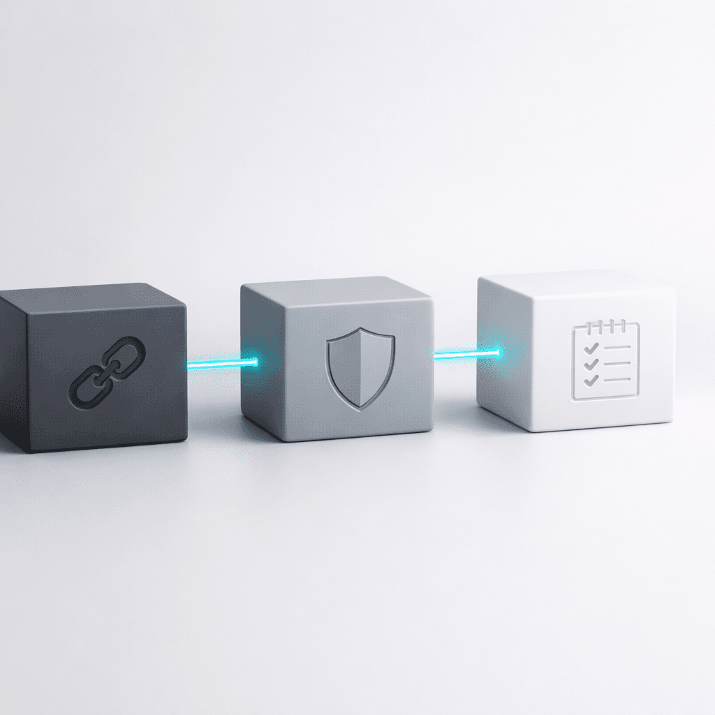 Keten van koppeling, beveiliging en uitvoering